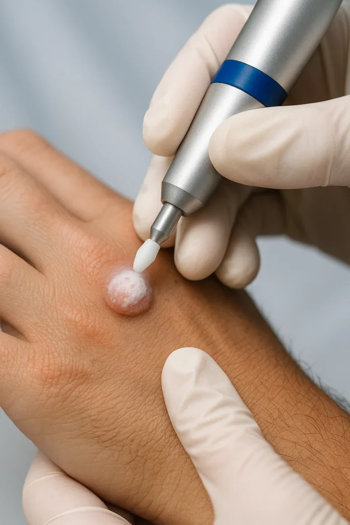 example of wart removal Stockport using cryopen