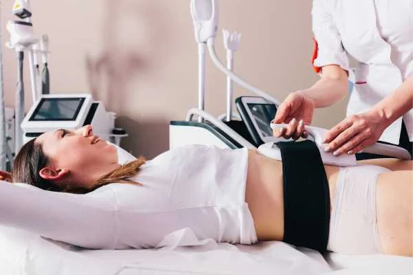 woman having body sculpting to help improve her body image and her mental health Stockport
